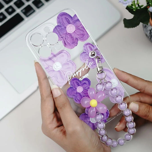 purple floral case with charm customise case Mobile Online