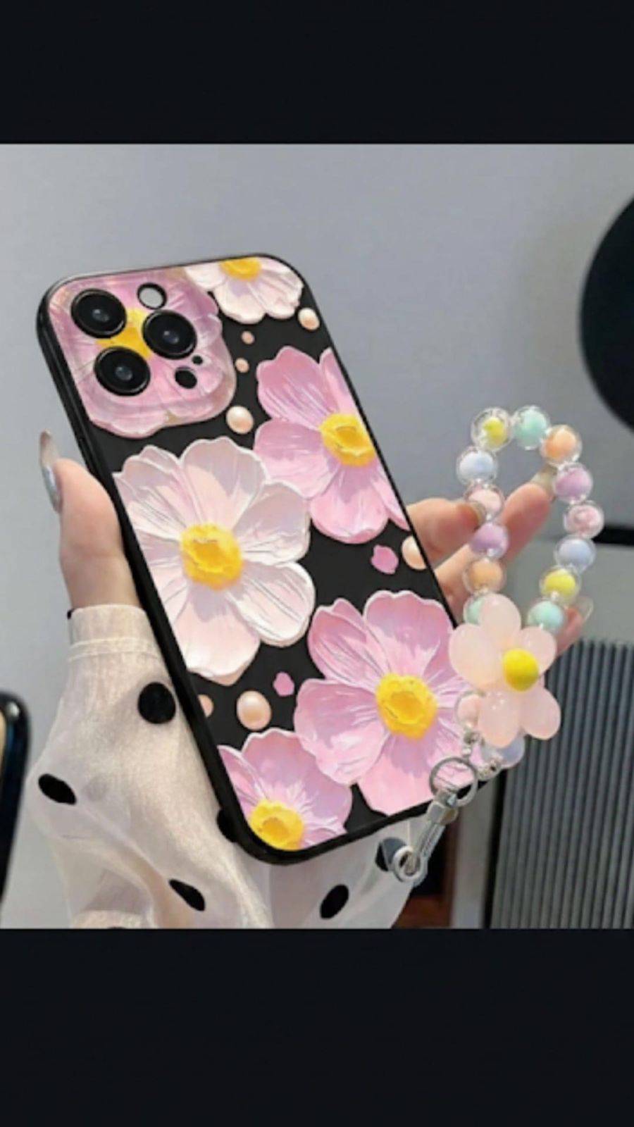 Floral case with chain