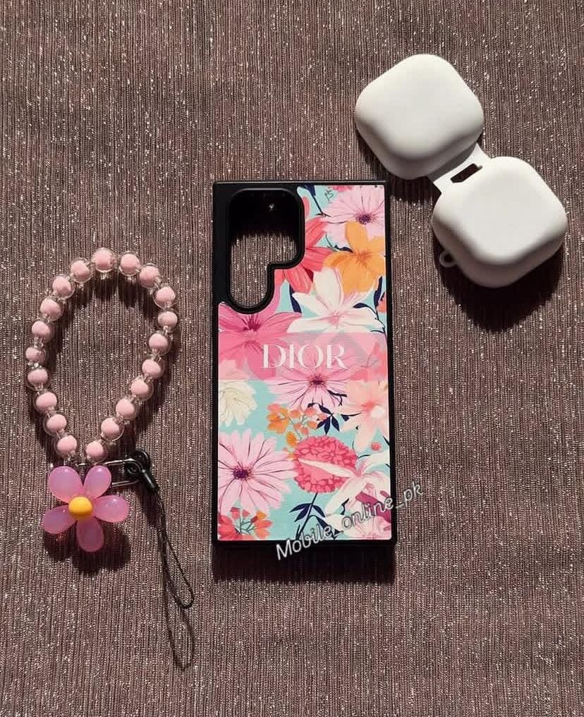 pink floral case with charm customise case Mobile Online 