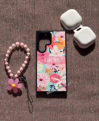 pink floral case with charm customise case Mobile Online 