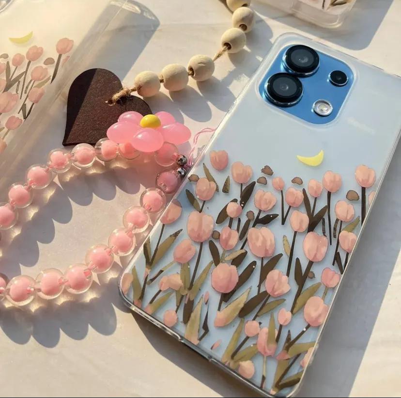Flower case with charm