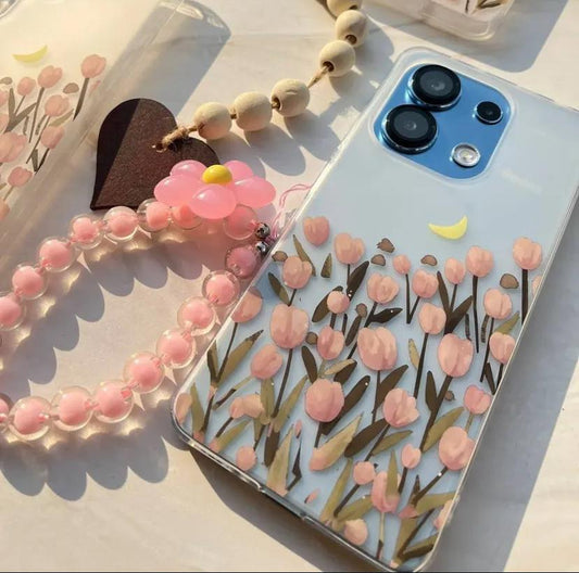 Flower case with charm