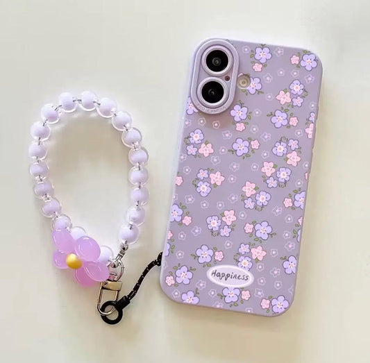 Purple flower case with charm