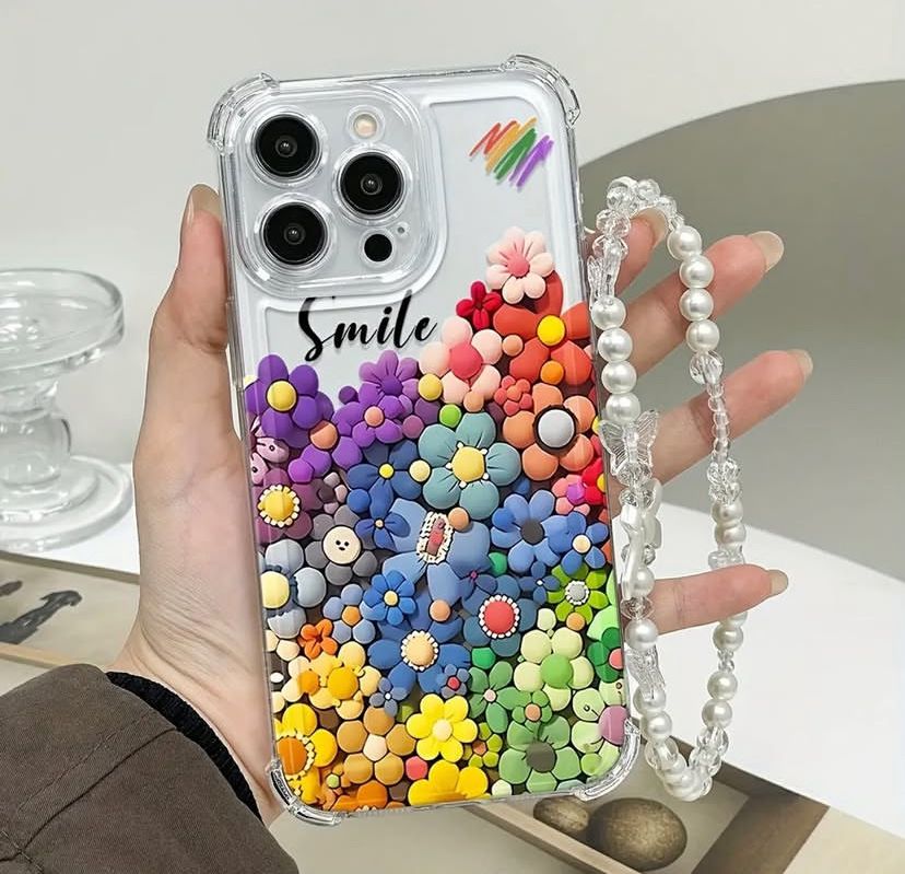 Bubble flower case with charm