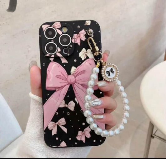 Black bow case with charm