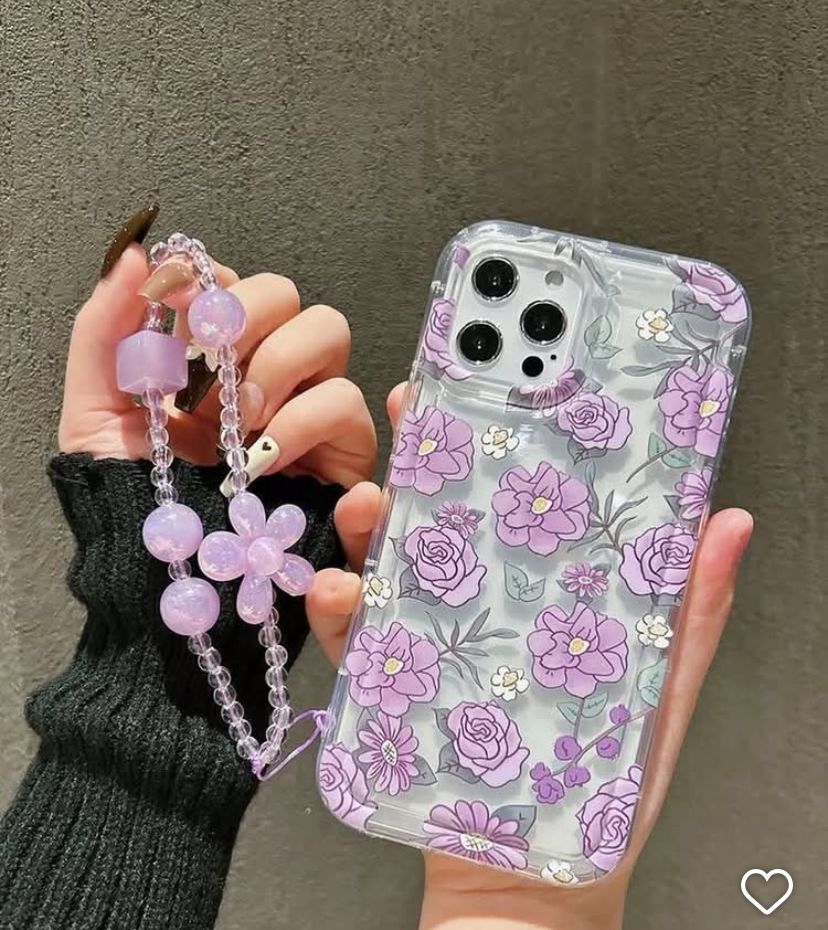 Purple flower case with charm