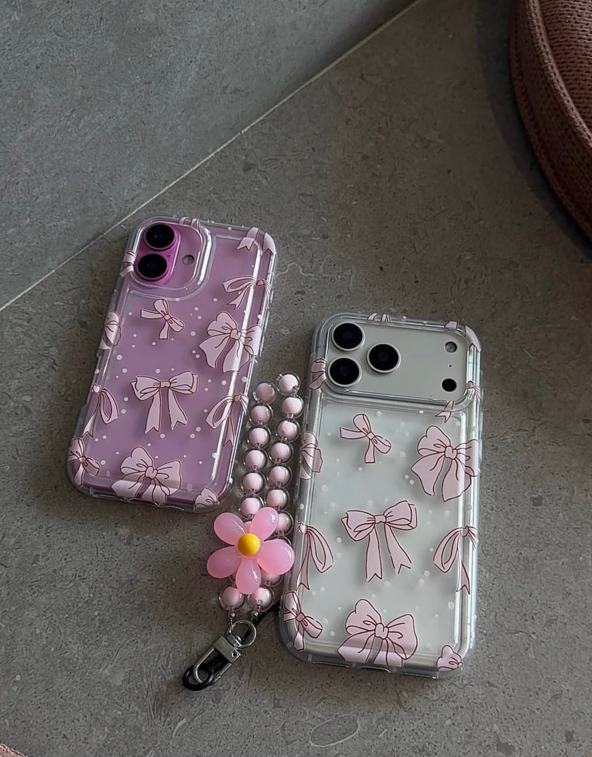 Bow case with flower charm
