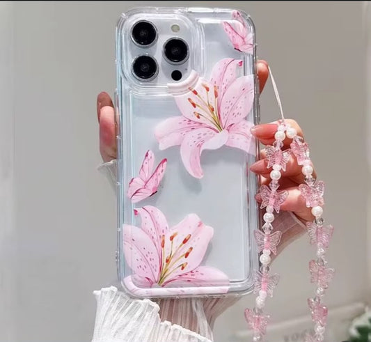 Flower case with charm