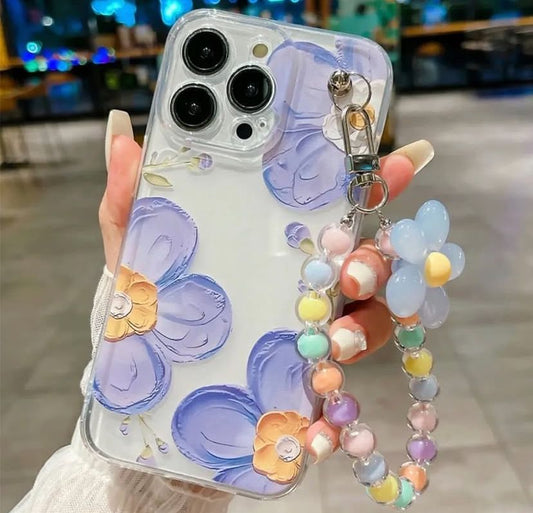 Blue flower case with charm