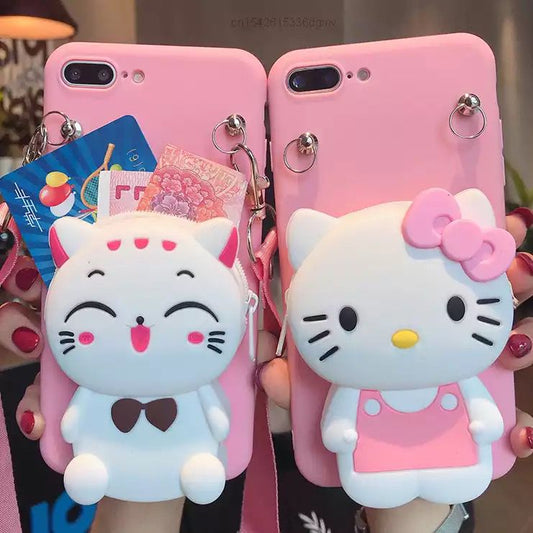 Pink kitty pocket case