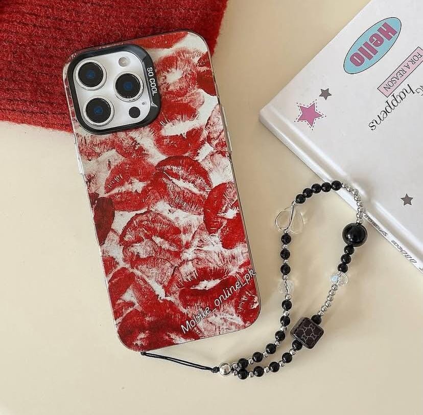 Lips case with charm customise case Mobile Online 