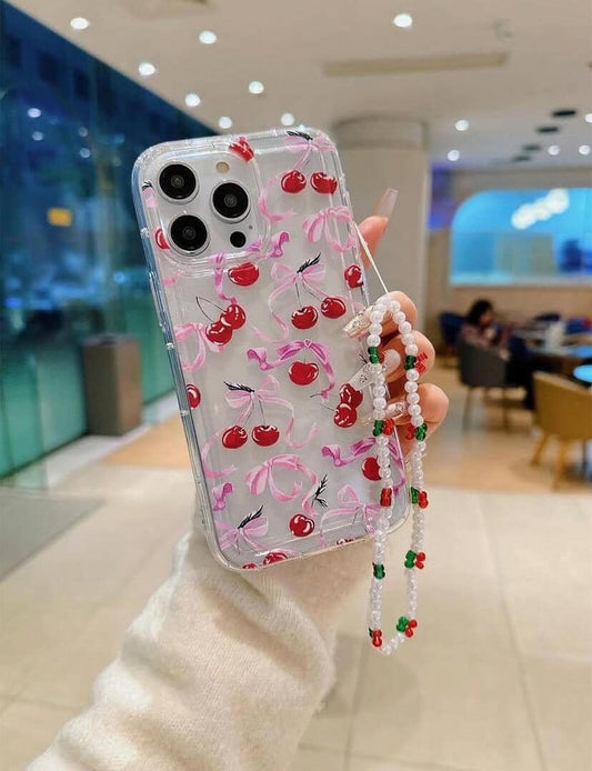 Cherry case with charm customise case Mobile Online 