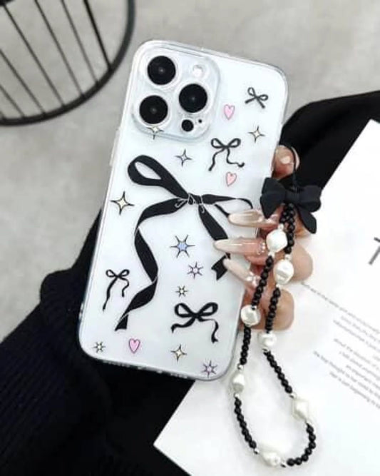 Black bow case with charm